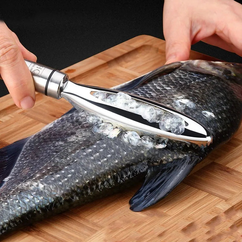 Fish Scale Scraper Set - Stainless Steel Kitchen Gadget"