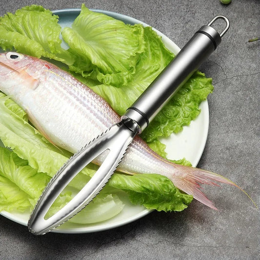Fish Scale Scraper Set - Stainless Steel Kitchen Gadget"