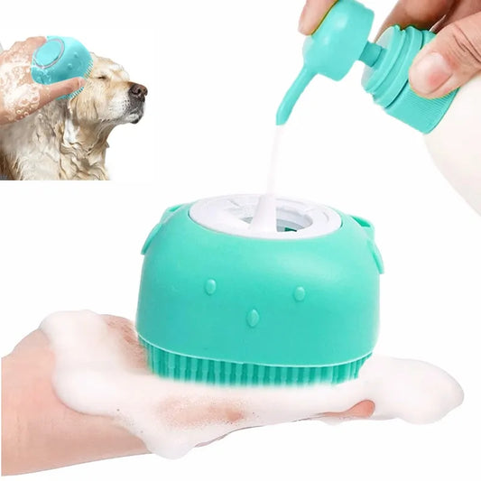 Pet Silicone Bath Brush & Massager